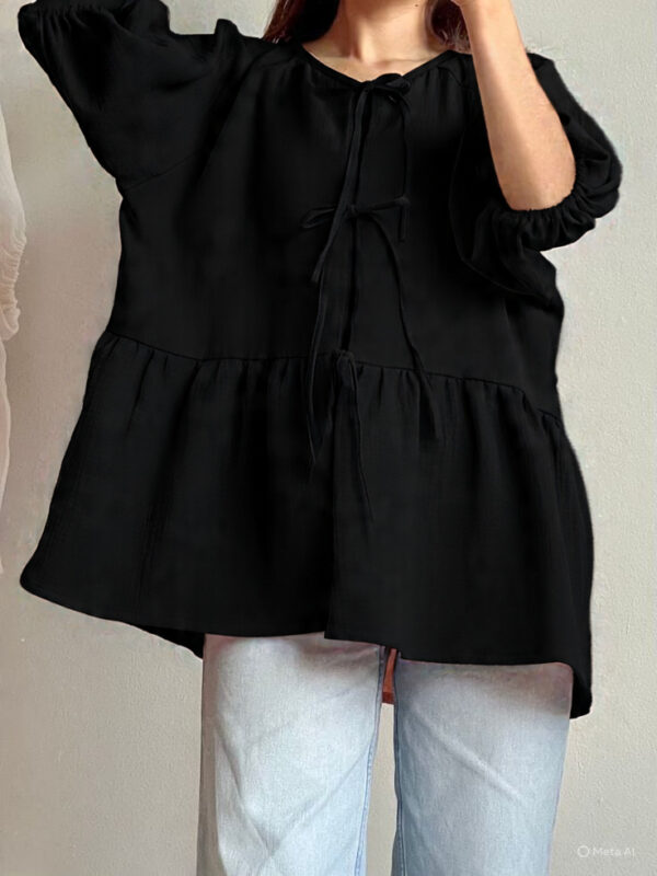 Peach Winter Grip Shirt for Women – Stylish Loose Fit Top - Image 2