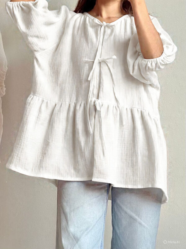 Peach Winter Grip Shirt for Women – Stylish Loose Fit Top - Image 4
