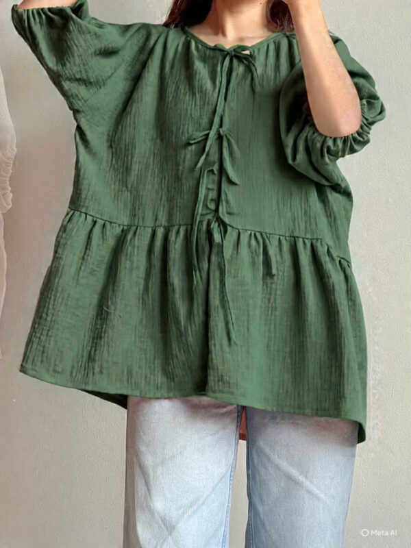 Peach Winter Grip Shirt for Women – Stylish Loose Fit Top - Image 5