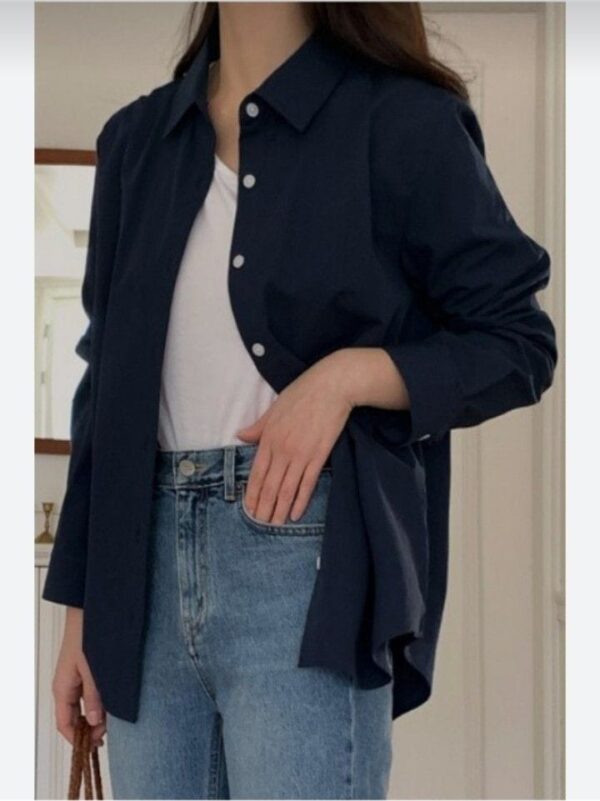 Navy Blue Button Down Shirt for women – Classic & Versatile Wardrobe Essential 