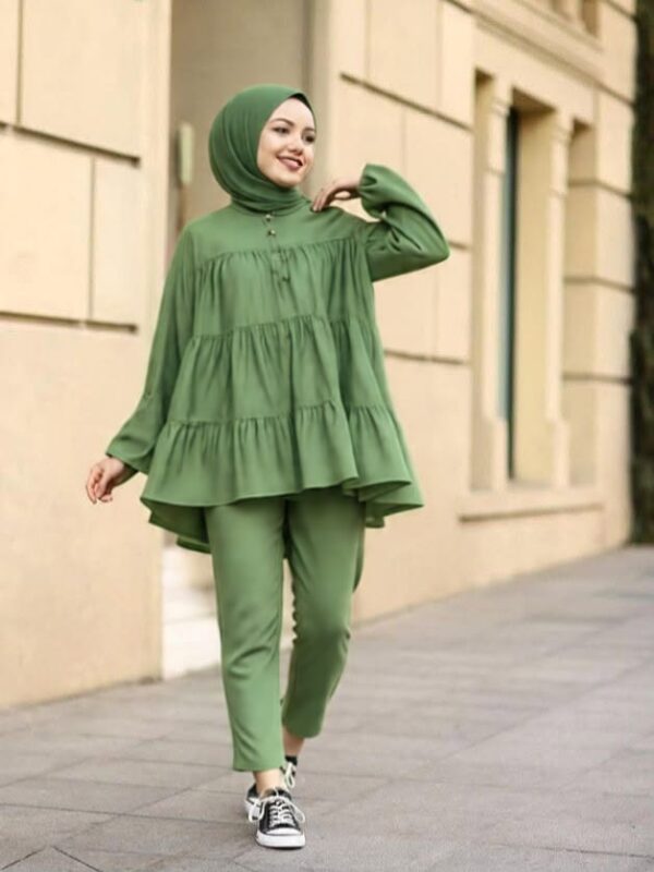 Black Cotton Shirt for Women – Stylish Loose Fit Tiered Top - Image 3