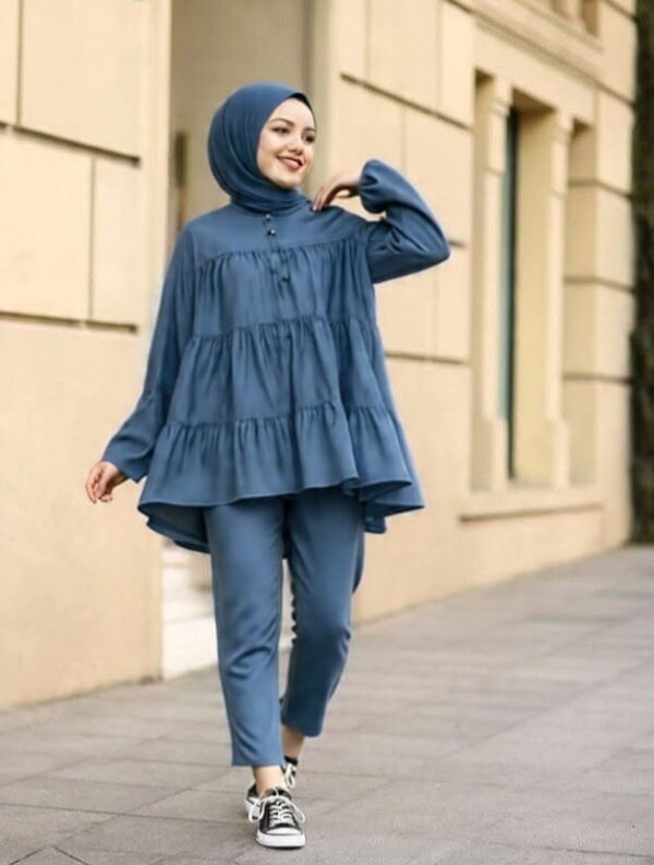 Black Cotton Shirt for Women – Stylish Loose Fit Tiered Top - Image 4