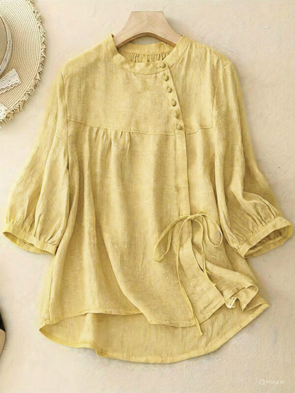 Round Neck Cotton Tops for Women - Image 5